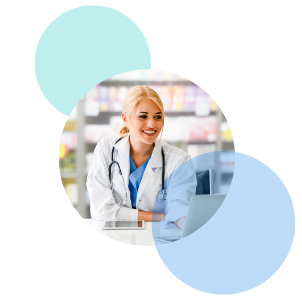 Smiling female Doctor with laptop and tablet offering comprehensive healthcare consultations